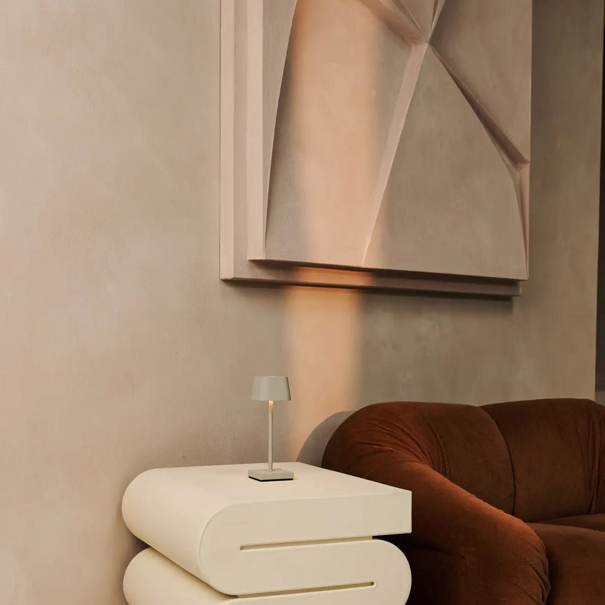 Tafellampen set 8x Sarphati Mini Shadow Grey met laadstation