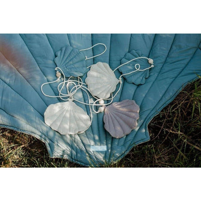 "Dirty Blue" Linnen Slinger met Schelpen