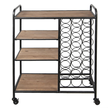 Wijnrek met opbergruimte 76x37x89 cm metaal hout