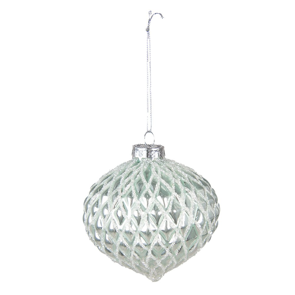 Kerstbal Ø 10 cm groen glas set van 2