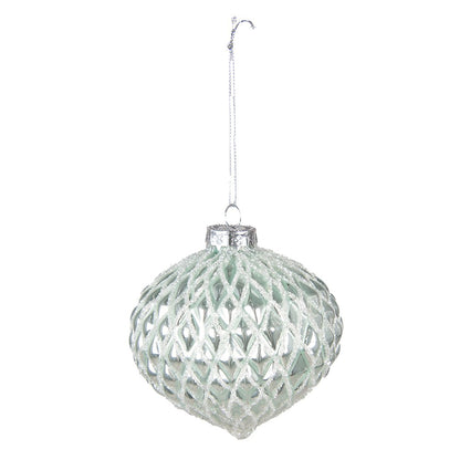 Kerstbal Ø 10 cm groen glas set van 2