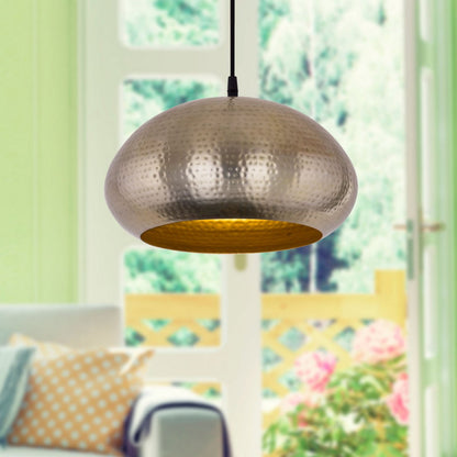 Hangende lamp hanglamp hintlamp metalen eettafel plafondlamp gehembled goud/zilver vintage