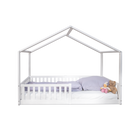 Tissi® floor bed / house bed Enno 90x200 cm Beech White incl. Opt. Roof