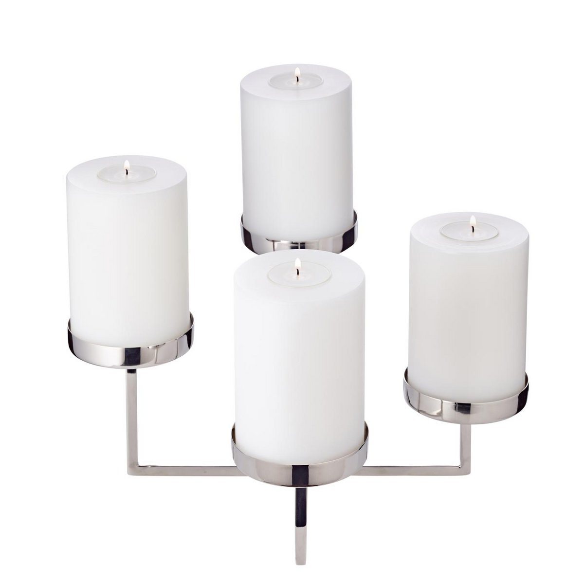 Kandelaar Pamplona H 14 cm zilver wit
