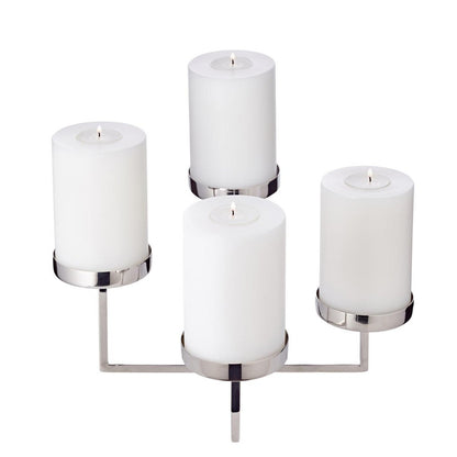 Kandelaar Pamplona H 14 cm zilver wit