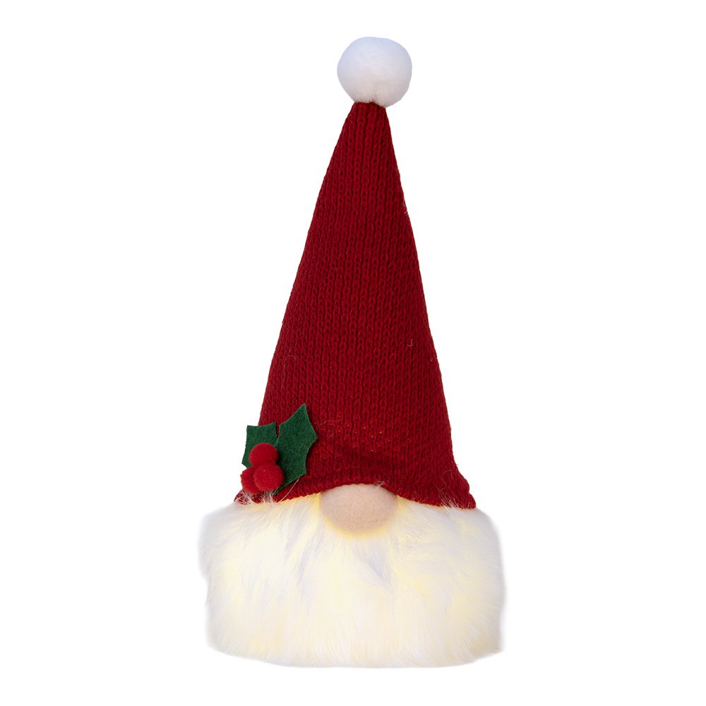 Christmas decoration with LED lighting Gnome 10x10x25 cm / 3xAA Red Synthetic