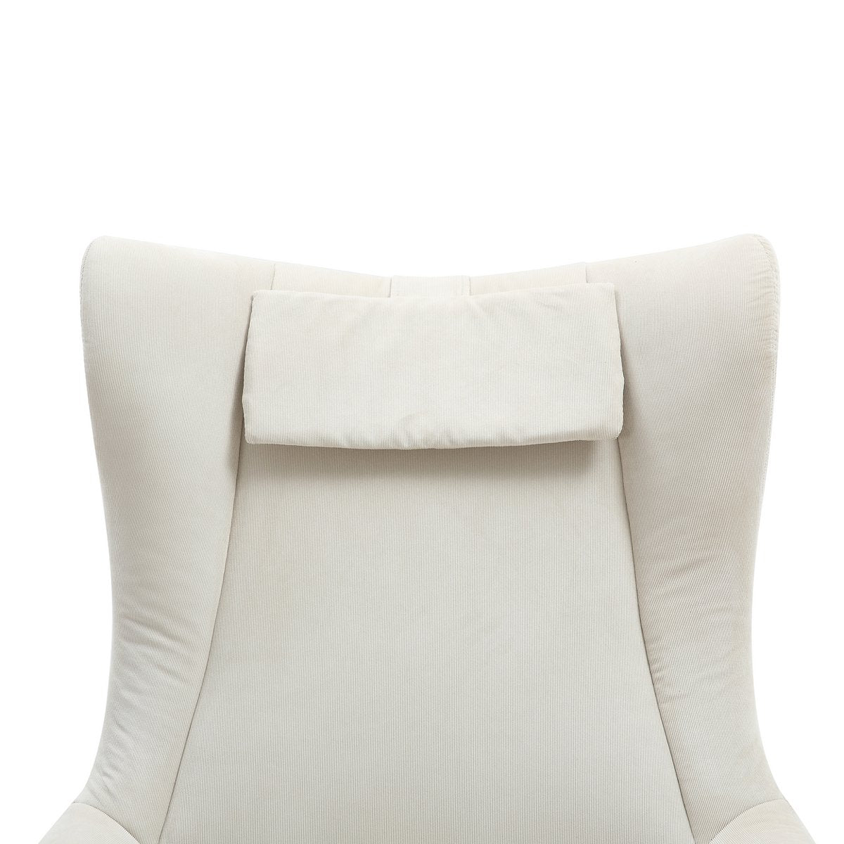 Fauteuil met kruk corduroy beige