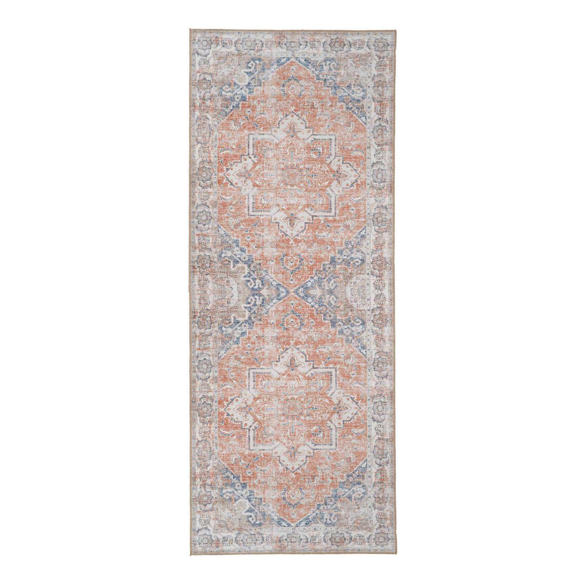 Gangloper 80x200 cm blauw oranje chenille polyester