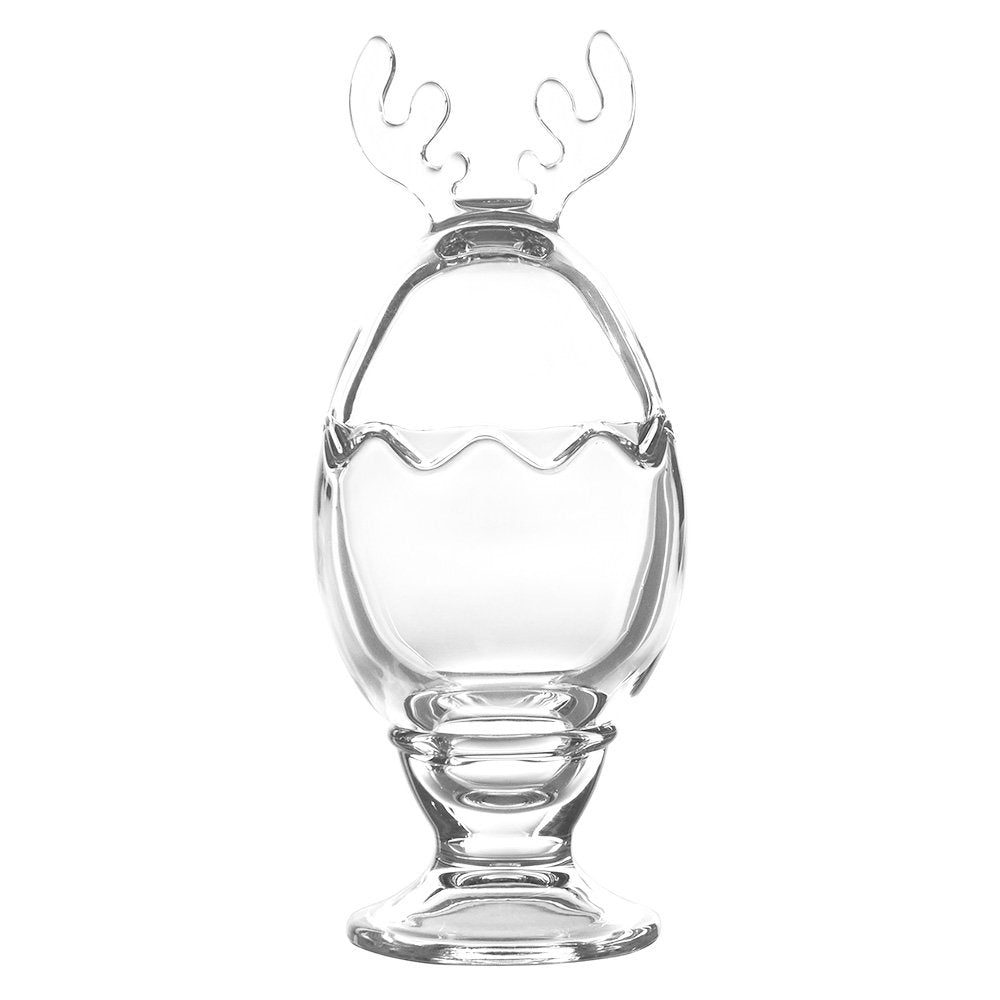 Glazen potje Ø 8x21 cm transparant met gewei deksel