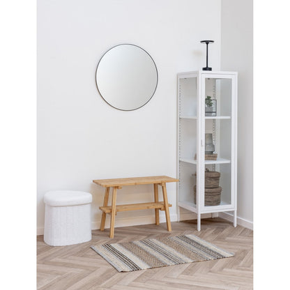 Medford Pouf - Wit, polyester/schuim/multiplex, 36,5x42.5x37,5 cm