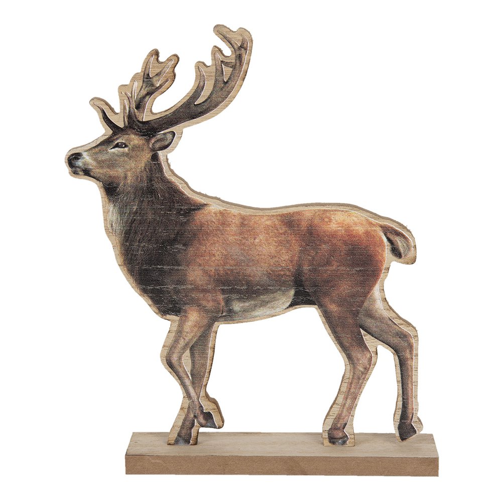 Decoratie hert 22x5x26 cm bruin hout