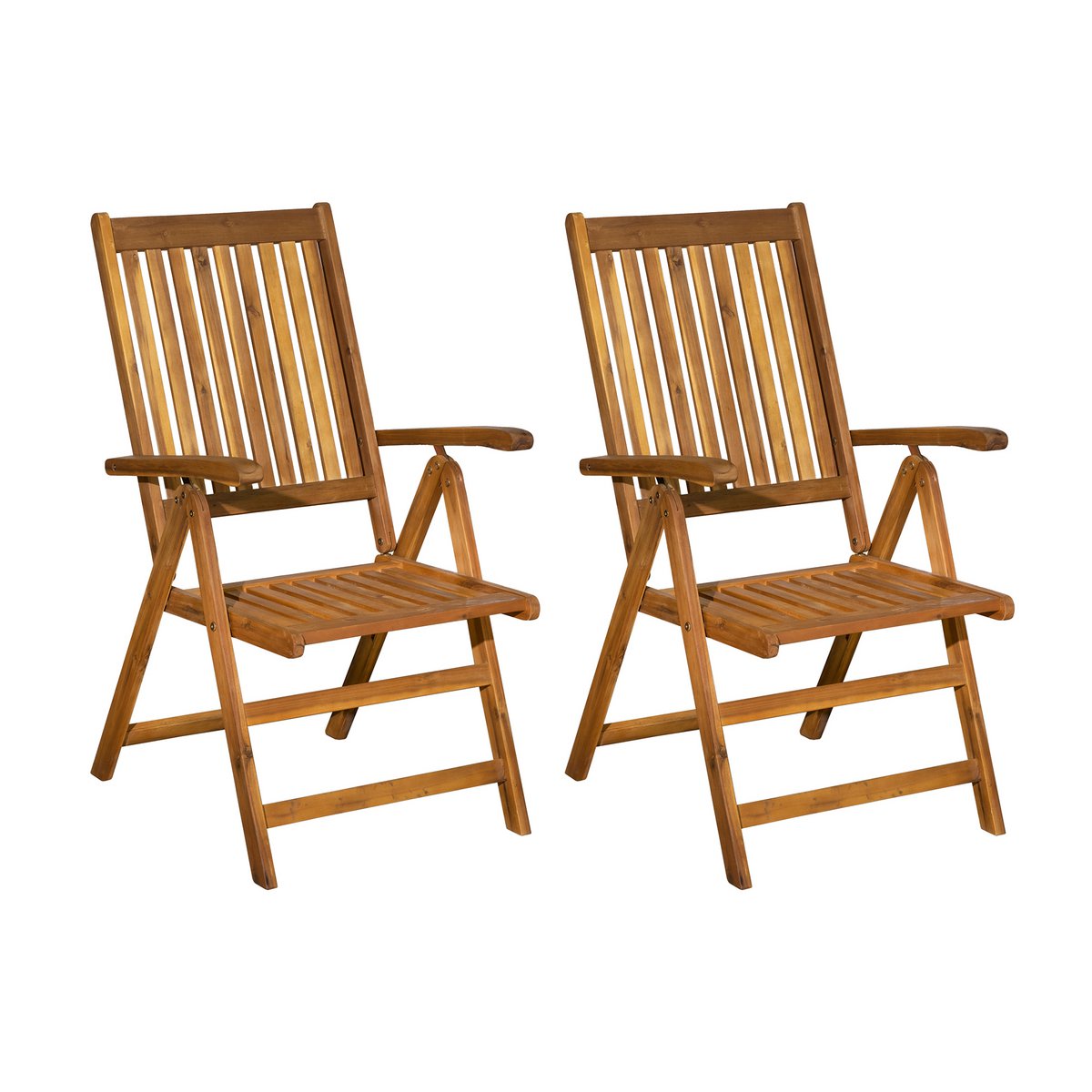 Tuinfauteuils Akazie 2 Set Met Opvouwbaar Ontwerp Stevig