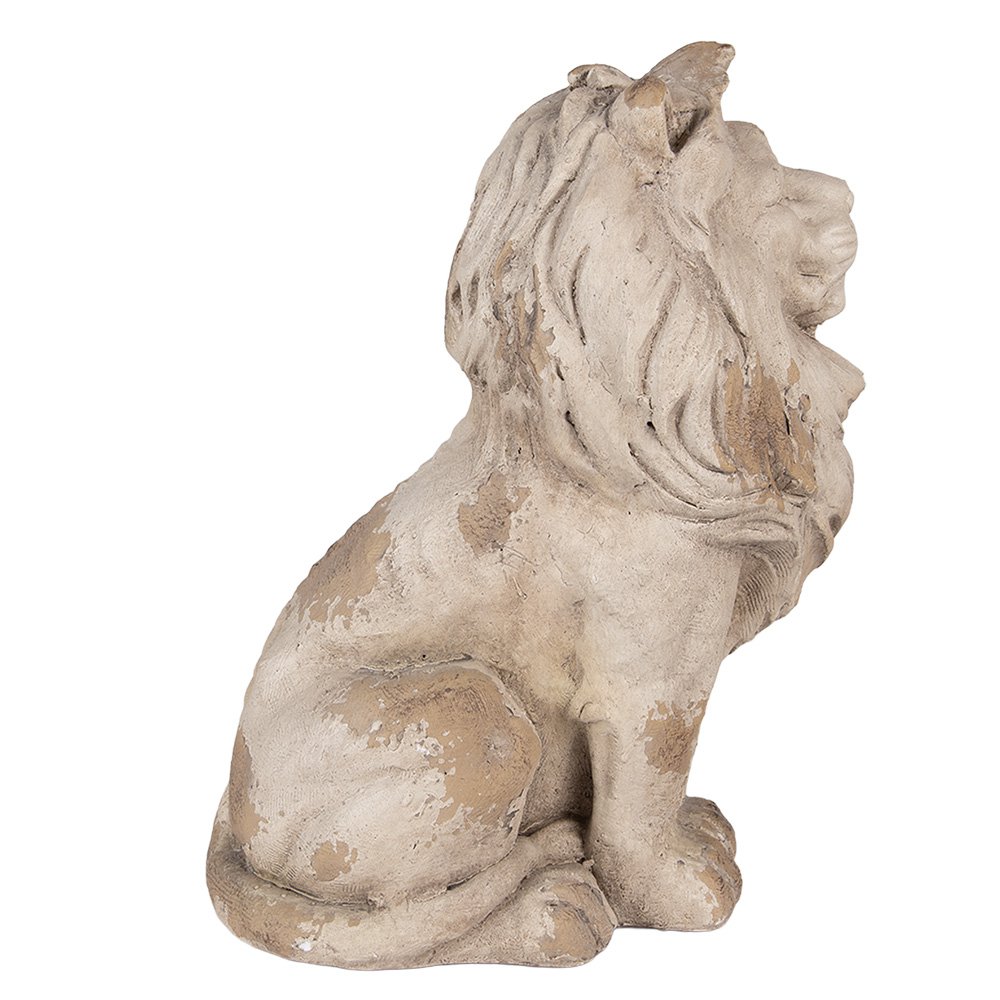 Beeld leeuw 31x20x41 cm beige keramiek