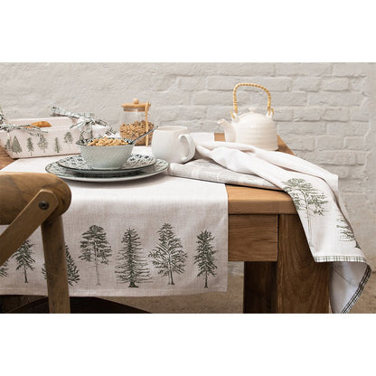 Tafelkleed 100x100 cm beige groen katoen