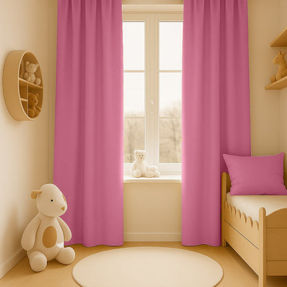 Gaasgordijnen roze 2x 65x260 cm organisch katoen