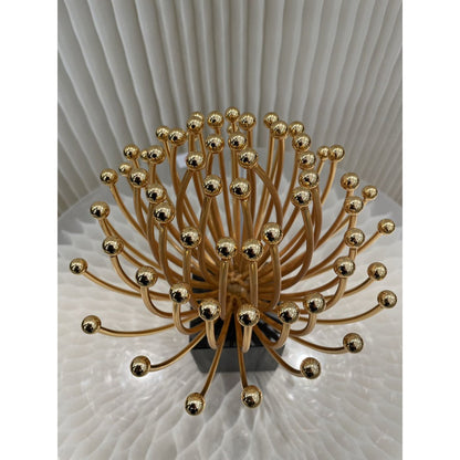 Bloemdecoratie metaal goud zwart 26x23 cm