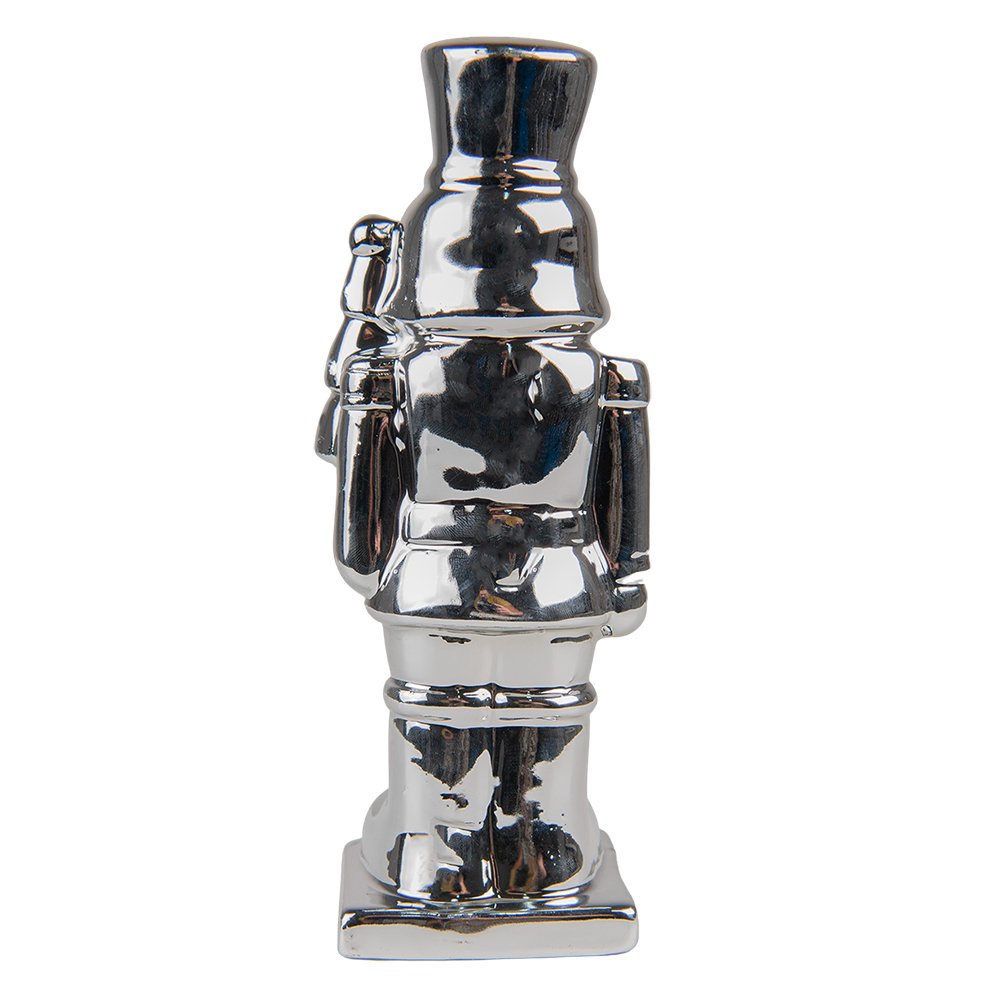 Notenkraker beeld 19 cm zilverkleurig porselein