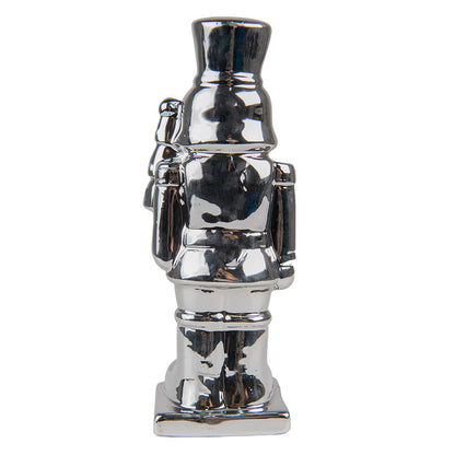Notenkraker beeld 19 cm zilverkleurig porselein