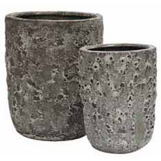 Plantenpot set aardewerk beton Ø36/26 x H45/35 cm