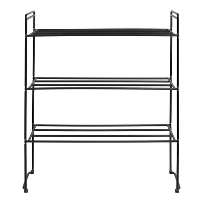 Schoenenrek metaal 49.5x25x60 cm zwart