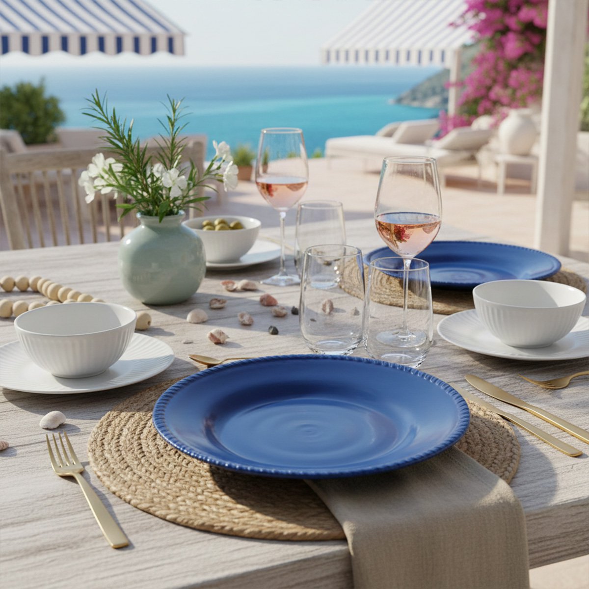 Eetbord melamine blauw 28x28 cm