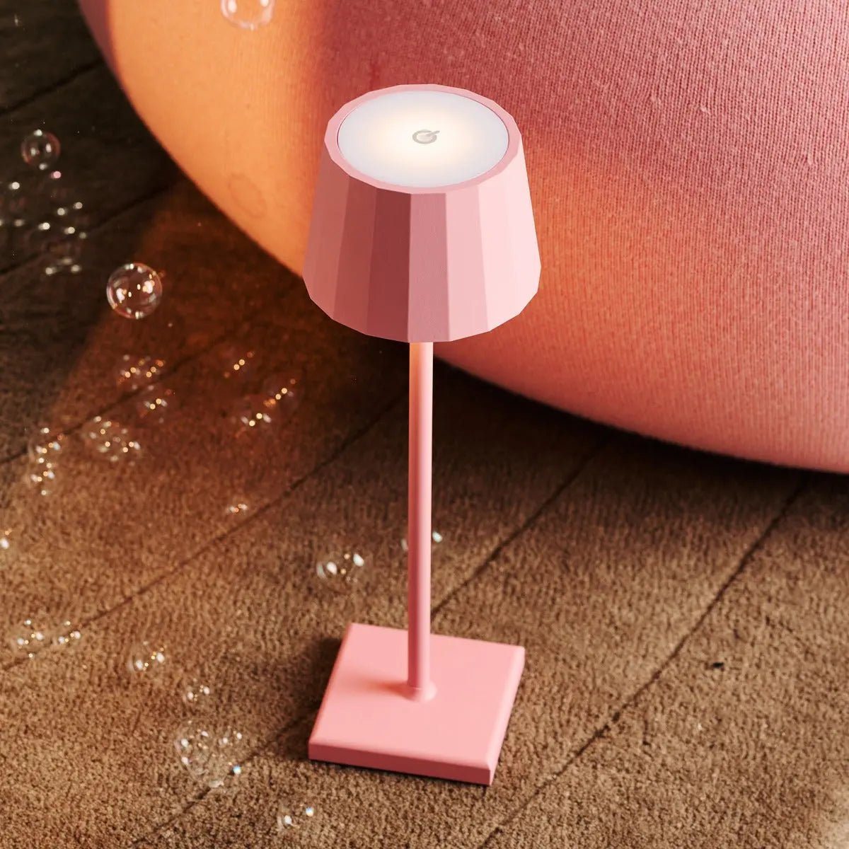 Tafellamp roze oplaadbaar metaal 38 cm