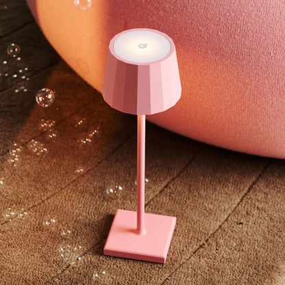 Tafellamp roze oplaadbaar metaal 38 cm