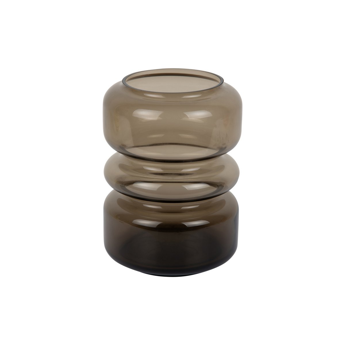 Vaas 20 cm bruin glas