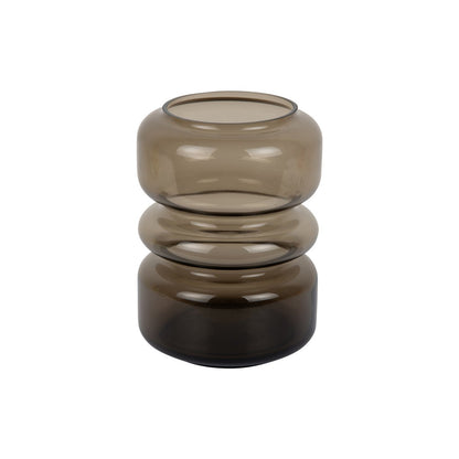 Vaas 20 cm bruin glas