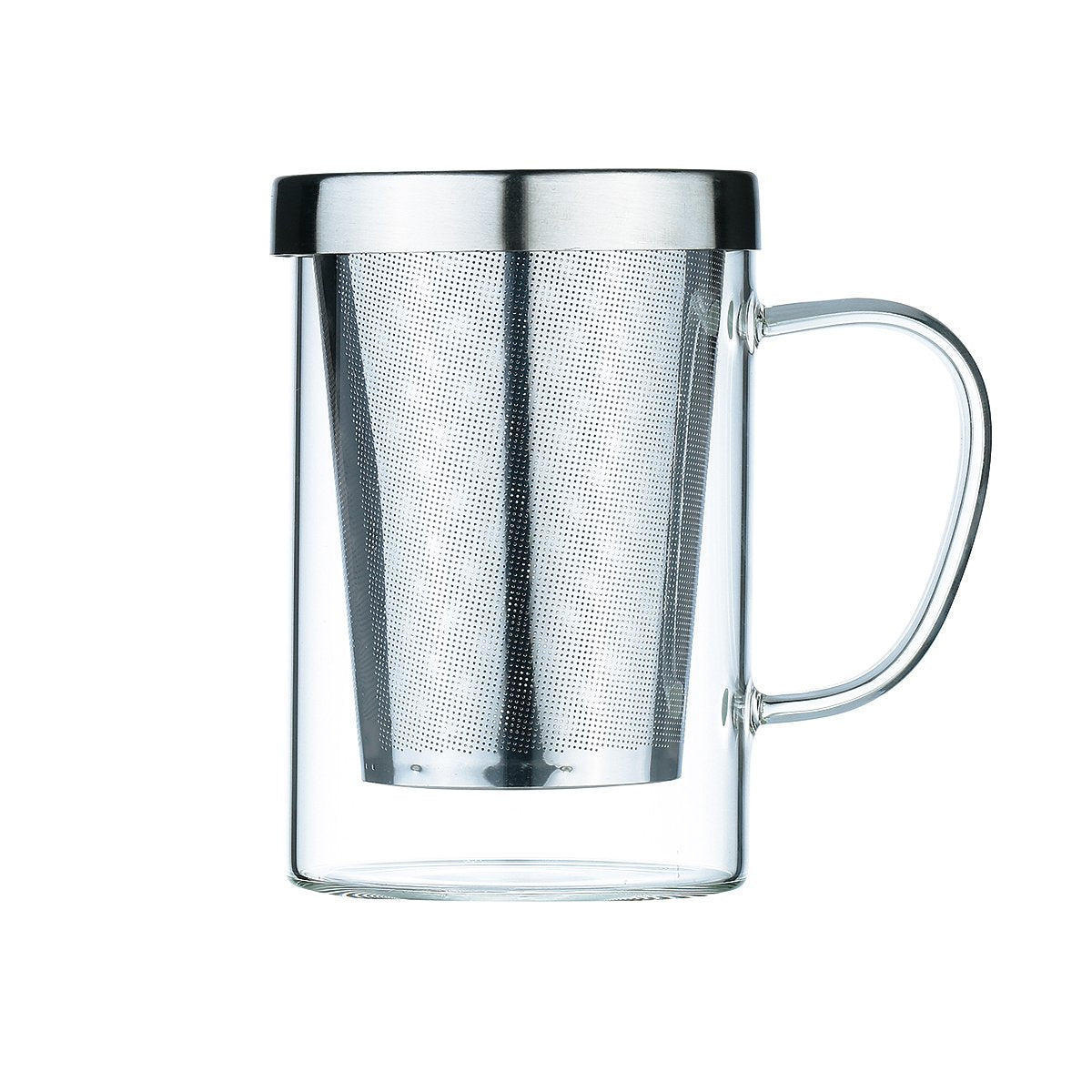 Mok 400ml glas met deksel en filter