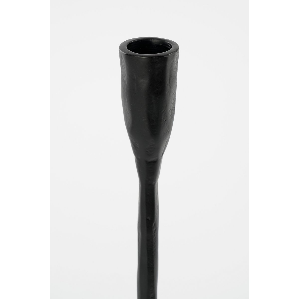 Kandelaar aluminium 17x18x34 cm zwart