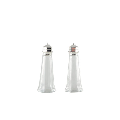 Silver salt and pepper 4.6x4.6x11.5 cm