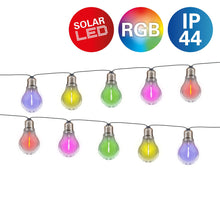 10-LED Solar Outdoor Light Chain "Linda" Total length 370 cm, 10 balls (20 cm apart) with Ø 6 cm, plastic, RGB color change