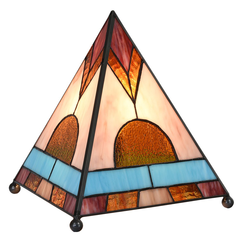 Tafellamp glas 26x26x30 cm bruin