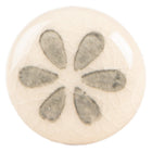 Deurknop 3 cm beige grijs keramiek