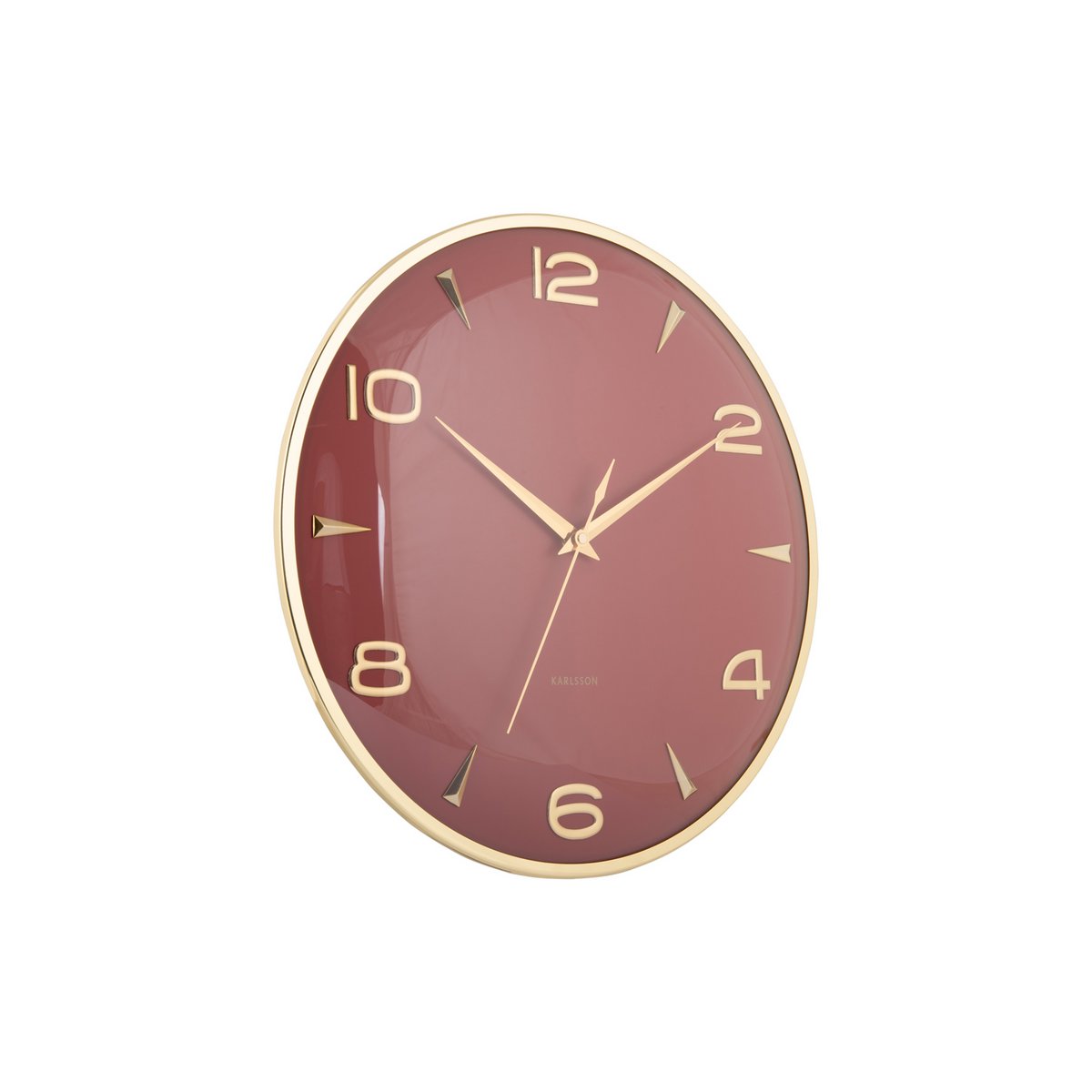 Wandklok 41 cm rood goud