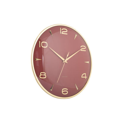 Wandklok 41 cm rood goud