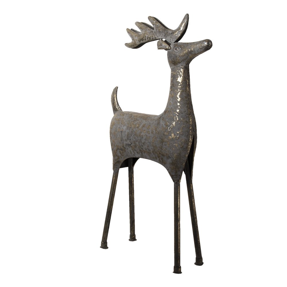 Deer Statue 79 cm Grey Iron