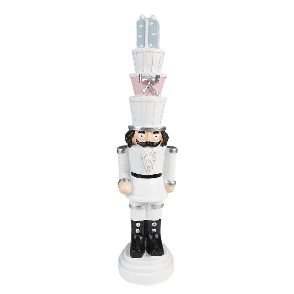 Notenkraker 33 cm wit polyresin