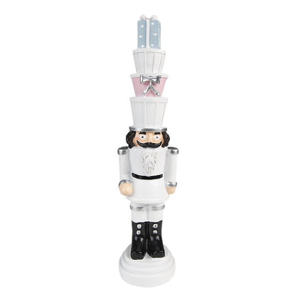 Notenkraker 33 cm wit polyresin