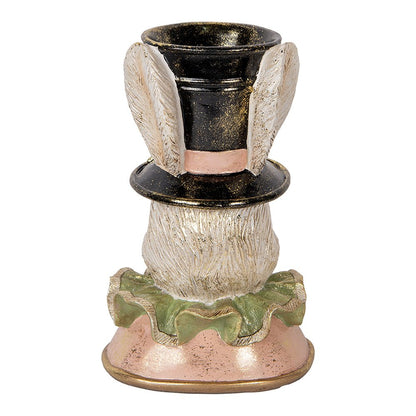 Beeld konijn 29 cm beige kunststof glitter