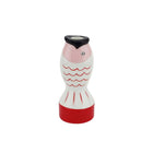 Kandelaar vis rood wit roze 7x7x16,5 cm