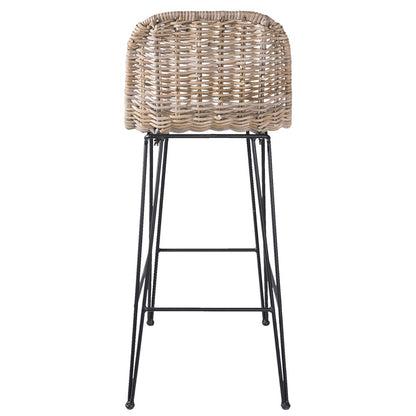 Barkruk 40x40x93 cm bruin rotan metaal