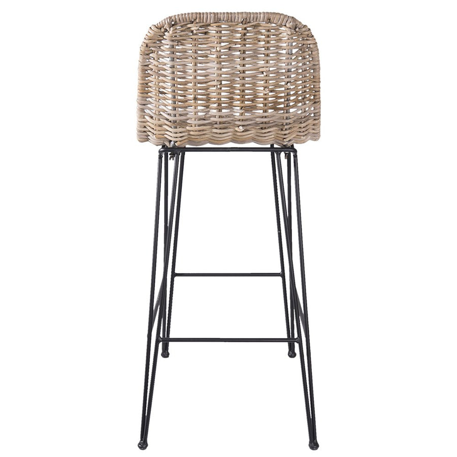 Barkruk 40x40x93 cm bruin rotan metaal