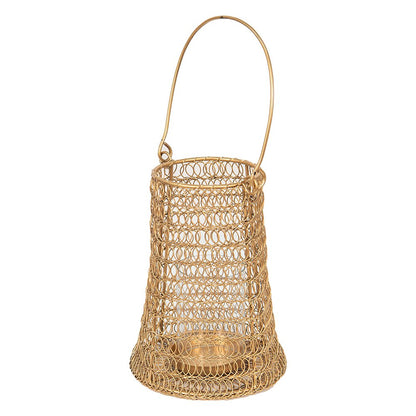 Windlicht Ø 15x21 cm goud rotan