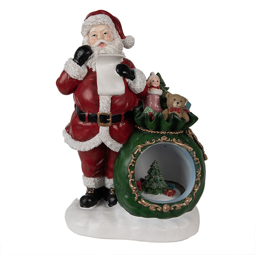 Kerstman met sneeuwbol LED 26x16x36 cm