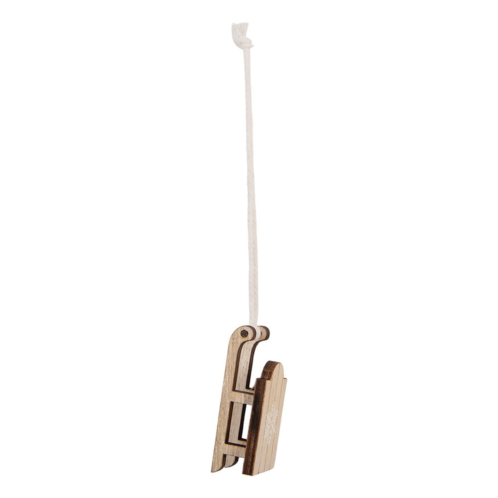 Kersthanger Slee 3x2x6 cm Beige Hout