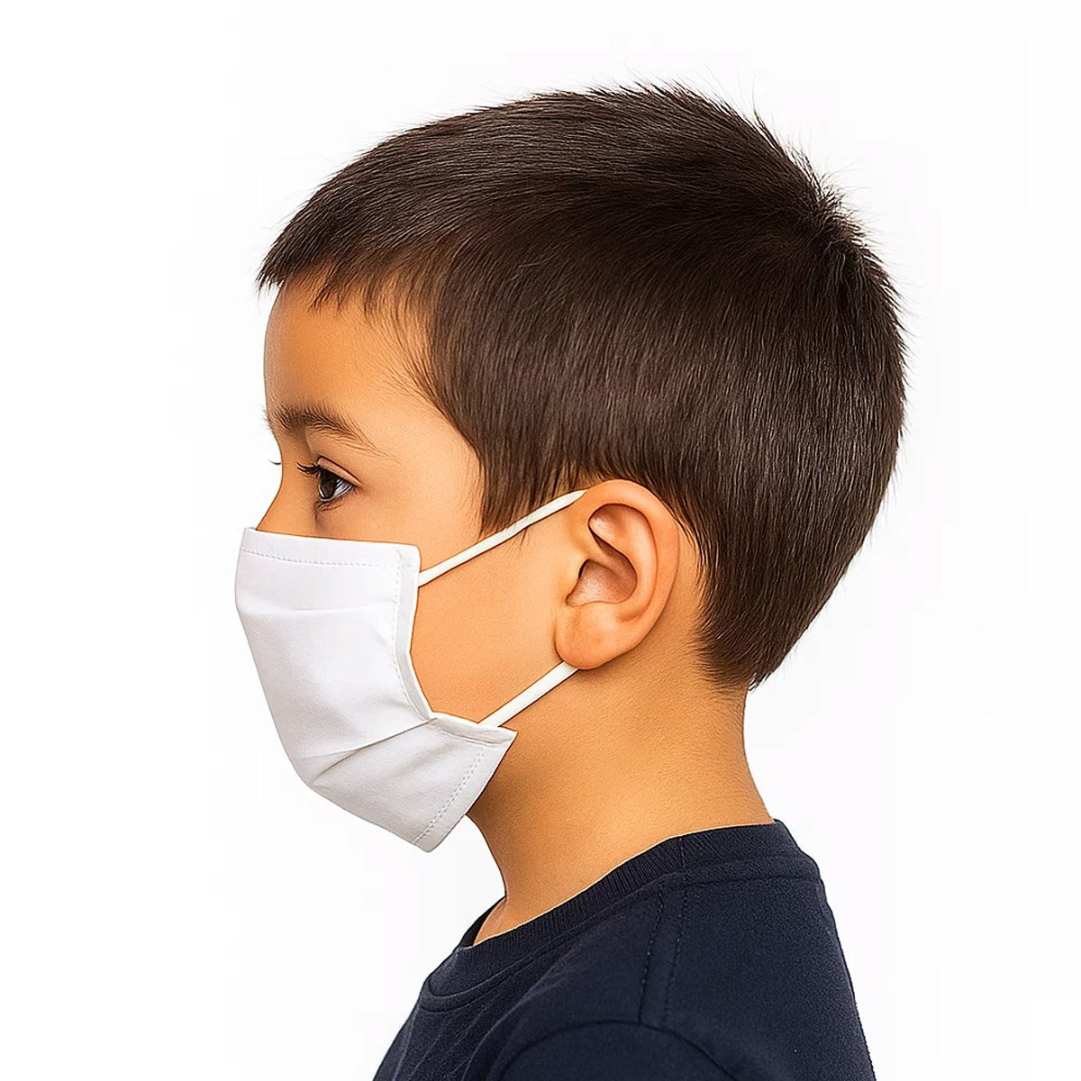 Kindermasker 0-6 jaar wit katoen perkal