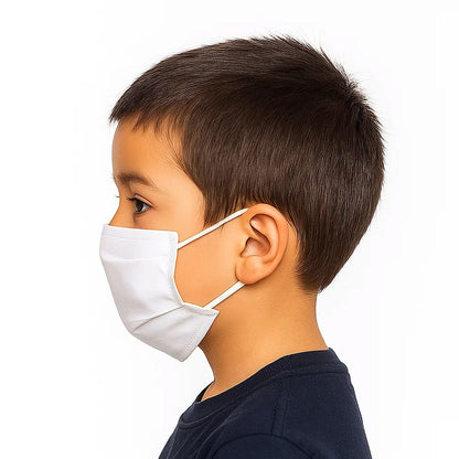 Kindermasker 0-6 jaar wit katoen perkal