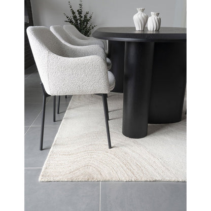 Vloerkleed wol 160x230 cm handgetuft lichtbruin ivoor